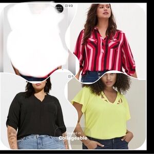 3 torrid Georgette shirts size 2 NWT/1-NWOT